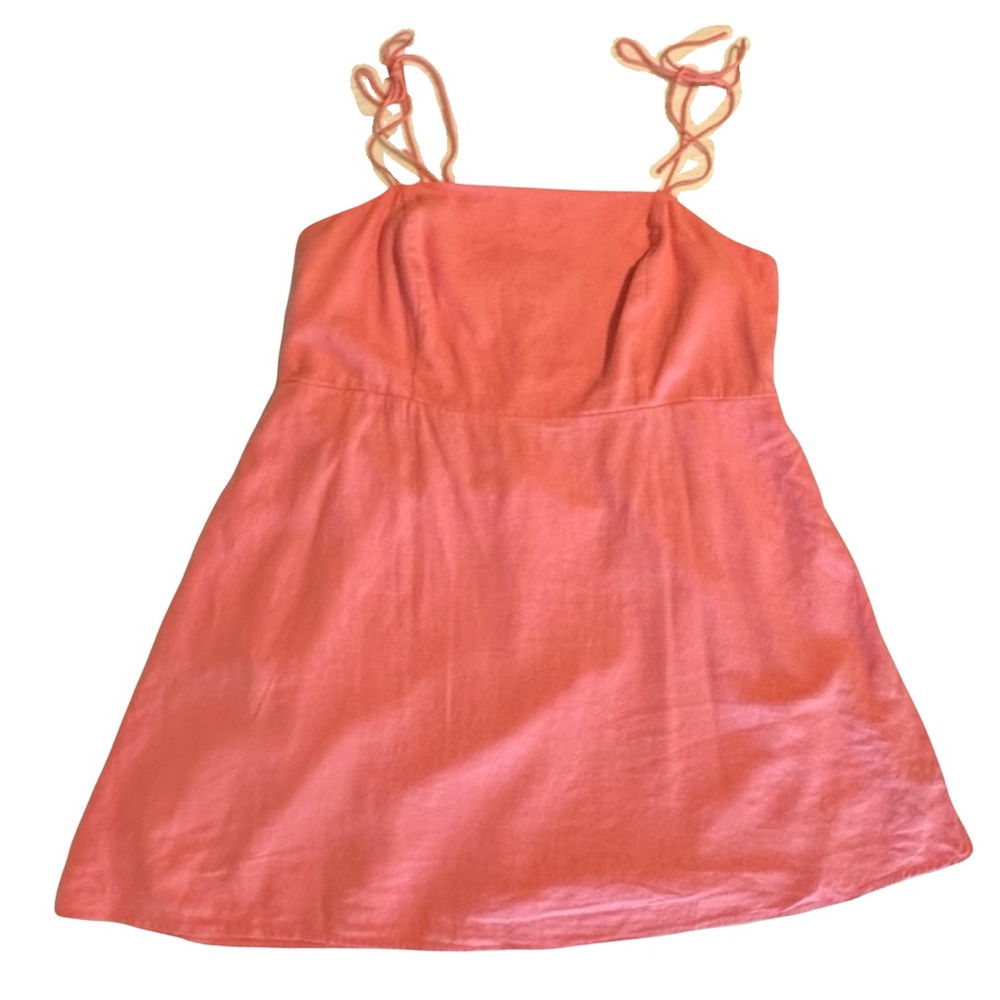 Old Navy Pink Linen Tie Strap Mini Dress, size XXL in Pink